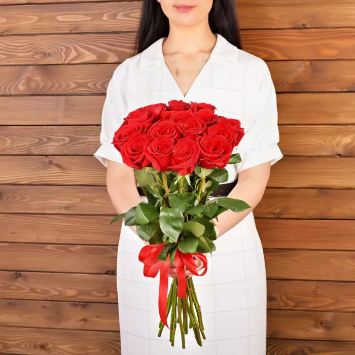 Букет из 15 роз Premium 60 см