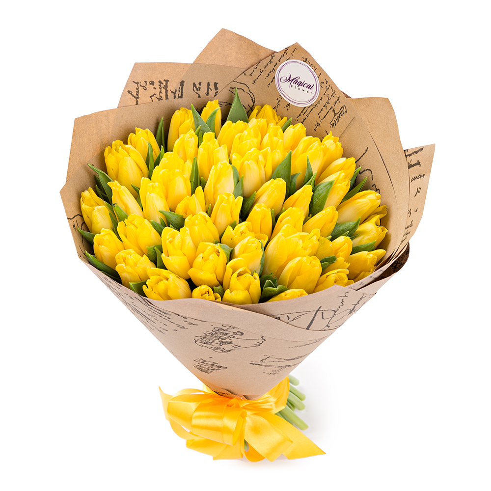 Желтые тюльпаны с доставкой на дом в Санкт-Петербурге